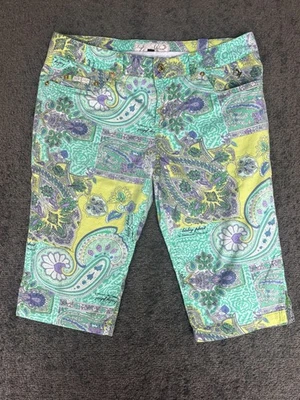 Baby Phat Shorts Women Size 11 Multicolor Paisley Print Cotton Stretch Zip Fly - Image 1 of 4