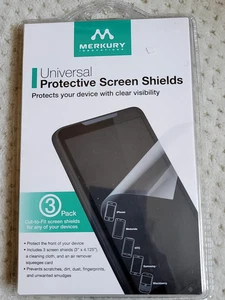 NIB MERKURY INOVATIONS Universal Screen Shield Protector - Lot 3 Pack - Picture 1 of 5