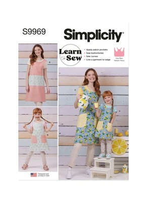 Simplicity Children's & Misses Reversible Aprons Sewing Pattern S9969A - Image 1 of 4