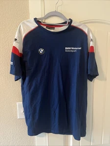 Men’s BMW Motorrad Motorsport T-Shirt -Blue/White Short Sleeve Size XL - Picture 1 of 6
