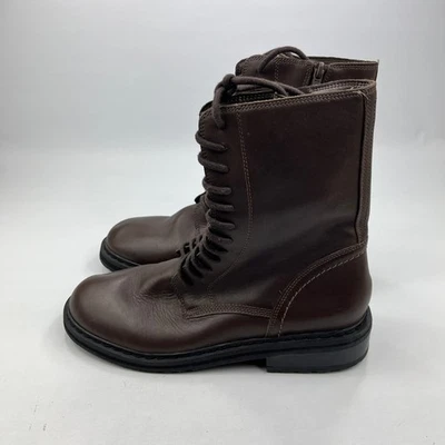 Clarks Tilham Lace Women's Dark Brown Leather Combat Boots UK 8 Zip Round Toe - Image 1 of 4