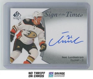 2021-22 SP Authentic Sign of the Times Auto Isac Lundestrom #SOTT-IL Anaheim - Picture 1 of 3