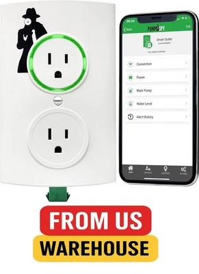PumpSpy WiFi Sump Pump Smart Outlet 2.0 with Internet Monitoring & Alerts, WiFi