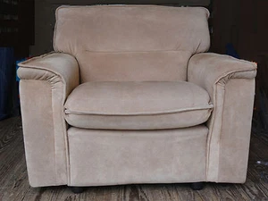 RARE 70s ATTRIB. ALBERTO ROSSELLI  ITALY SUEDE CLUB CHAIR - Picture 1 of 12