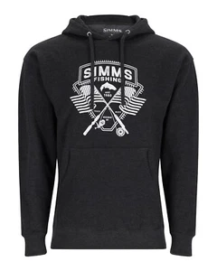 Sudadera con Capucha de Pesca Simms Rods & Stripes EE. UU. - Talla M o XL - Brezo Carbón - ¡NUEVA! - Imagen 1 de 1