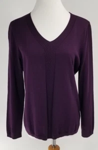 Suéter Talbots Talla Grande Pequeña LP Borgoña Ciruela Algodón Talla Fábrica - Imagen 1 de 4