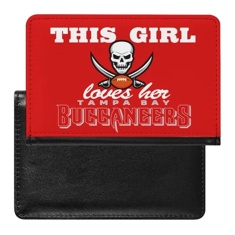 This Girl Loves Her Tampa Bay Buccaneers Passport Holder Protector Cover Wallets Cover