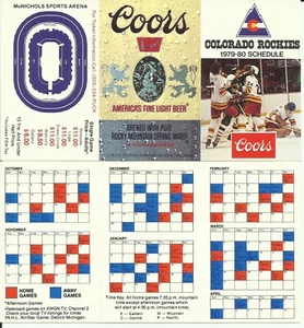 1979-80 Colorado Rockies NHL Hockey Unfolded Pocket Schedule Card Lot (3) - Picture 1 of 1