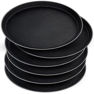 6 Pcs Round Serving Trays Restaurant Non Slip Surface Circle Fruit Appetizer ... - Picture 1 of 7