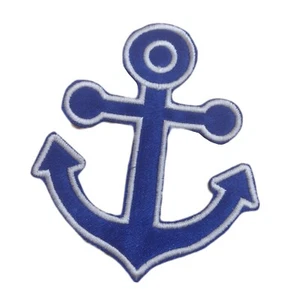 1 x Nautical Ship Anchor Sea Themed Baby Nursery Patch Motif Sewing Trimming - Picture 1 of 6