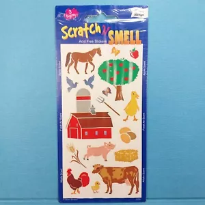NEW Mello Smello Scratch 'n Sniff Stickers Farm Animals 3 Scents - Open Package - Picture 1 of 7