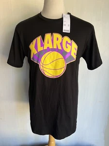THE ORIGINAL XLARGE Official NWT "B-Ball" LA LAKERS Purple & Gold T-Shirt Medium - Picture 1 of 4
