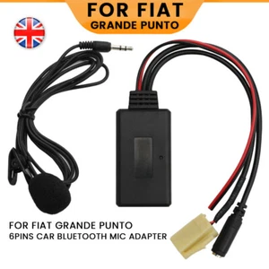 6Pins Car Audio Bluetooth Adapter Harness Cable Microphone For Fiat Grande Punto - Picture 1 of 6
