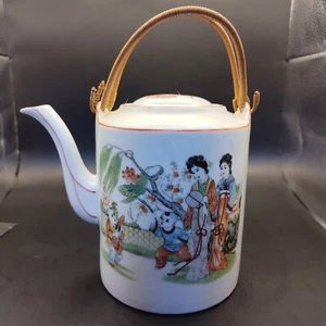 Oriental Chinese Porcelain hand painted Teapot makred approx 5.5"H - Picture 1 of 13