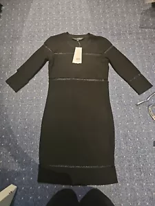 French Connection Black Bodycon Stretchy Dress. Size 8. New. RPR £120. - Picture 1 of 12