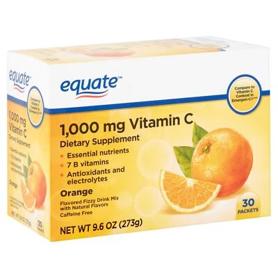 Equate Vitamina C Suplemento Dietético Bebida Nutriente Esencial Naranja 1000mg 30Ct Foto 1 de 4