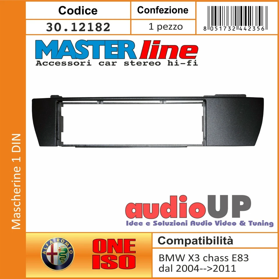 MASCHERINA RADIO 1 DIN BMW X3 E83 DAL 2004 AL 2011 ADATTATORE AUTO UN DIN - Immagine 1 di 2
