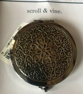 Scroll & Vine Nickel Free Brighton’s Look NIB womens gift compact mirror silver - Picture 1 of 3