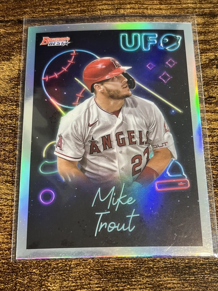 MIKE TROUT 2022 Bowman’s Best UFO Chrome Refractor #UFO-1 - Image 1 of 2