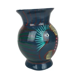 "Arte Popular Mexicano Flor Jarrón Porta Lápiz Cerámica Pintado a Mano 5" - Imagen 1 de 3