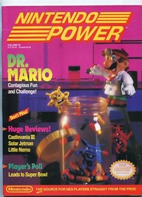 Nintendo Power Magazine 1990 # 18 NES Dr. Mario poster completo, quasi nuovo, bello