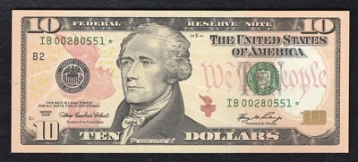 FR. 2040-B* 2006 $10 *STAR* FRN FEDERAL RESERVE NOTE NEW YORK, NY GEM UNC (B) - Image 1 of 2