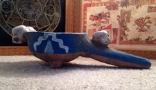 Pagan Aztec Sahumador Incense Burner Cult of Mictlantecuhtli God of the Dead 11i