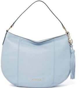 Michael Kors Womens Blue Leather Brooke Zip Large Shoulder Hobo Handbags NWT