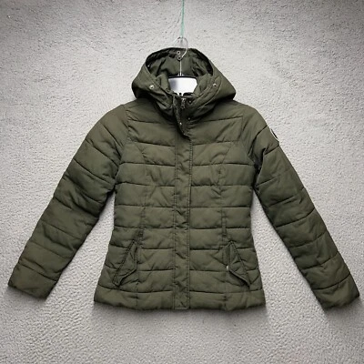 Abercrombie Niños Chaqueta Puffer Niñas XL Verde Cremallera Completa Forrada Con Capucha Exterior Foto 1 de 4