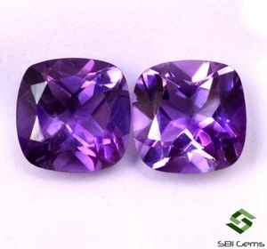 Zertifizierter natürlicher Amethyst Kissenschliff Paar 10x10 mm 6,86 cts lose Edelsteine - Bild 1 von 6