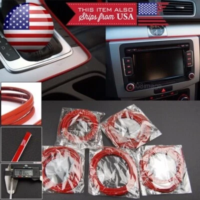 5 x 9' Red Molding Stripe Trim Line For Nissan Infiniti Console Dashboard Grill - Image 1 of 4