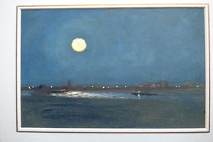 Attb. Mabel Annie Spurrier (Exb.1920-1940) Aquarell. Moonlit Coastal Scene - Bild 1 von 3