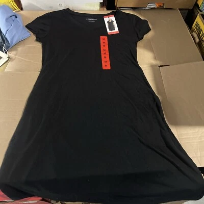 MARC Нью-Йорк женщин короткий рукав v-образным вырезом платье черный, M - Изображение 1 из 4