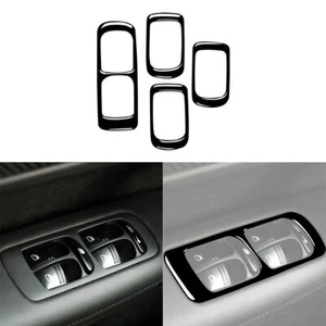 4Pcs Glossy Piano Black Window Control Cover Trim For Porsche Cayenne Sport - Picture 1 of 12