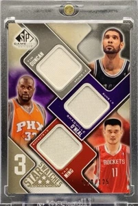 2009 SP GAME USED SHAQUILLE YAO MING DUNCAN 3 STAR SWATCHES O’NEAL /125 RARE - Picture 1 of 2