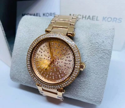 Reloj Michael Kors MK7286 Parker para mujer oro rosa brillo 39 mm - nuevo con etiquetas Foto 1 de 4