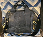 Authentic MCM Limited Leather Studded Black 2Way Shoulder Crossbody Handbag