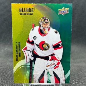 Mads Sogaard 2022-23 UD Allure Yellow Green Color Flow Ottawa Senators Rookie