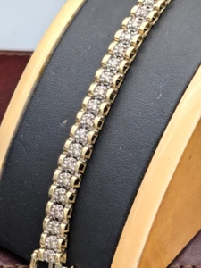 Brazalete tenis diamantes oro amarillo 10k aprox. 1,5 cttw 8,5" de longitud ~ 13,7 g - Imagen 1 de 12
