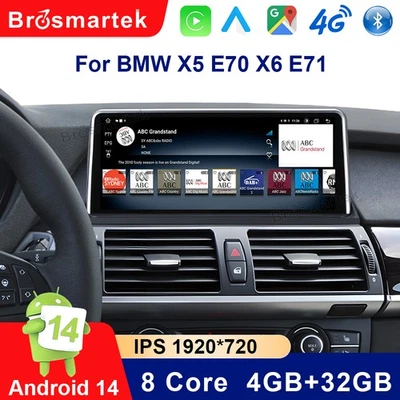 10.25" Android 14 Autoradio Für BMW X5 E70 X6 E71 CCC  Apple CarPlay 32GB 4G LTE - Bild 1 von 4