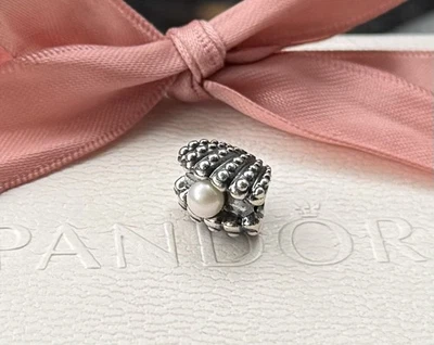 Original Pandora Charm „Muschel mit Perle“ 925 Silber #791134P - Bild 1 von 3