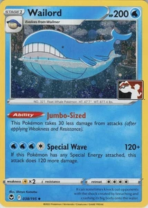 Wailord Uncommon Prize Pack Series Cards 038/195 NM Holo - Picture 1 of 2