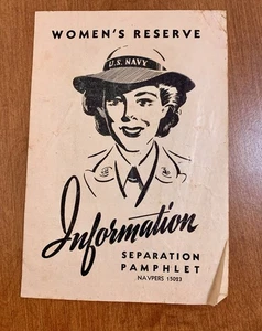 WW2 Navy Waves Separation Pamphlet Original 1940 Military RARE * - Picture 1 of 5