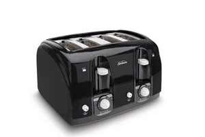 SUNBEAM WIDE SLOT 4-SLICE TOASTER 3911 - BLACK - Picture 1 of 5