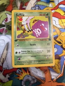Pokemon Koffing #58/82 1. Edition beschädigt - Bild 1 von 3