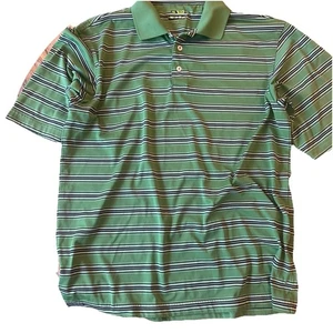 Bolle Poloshirt Herren Medium Grün Golf Tech Gestreift Schwarz Performance - Bild 1 von 6