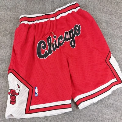 Chicago Bulls Just Don Mens XL Basketball Shorts USA Made NBA Mesh Red White - Image 1 of 4