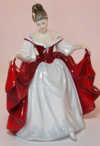 Royal Doulton 8" Lady Figurine In Red Dress HN2265 Sara c1980s Excellent - Picture 1 of 6