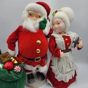 Vintage Mr. & Mrs. Santa Claus Christmas Music Dolls The San Francisco Music Box - Picture 1 of 14