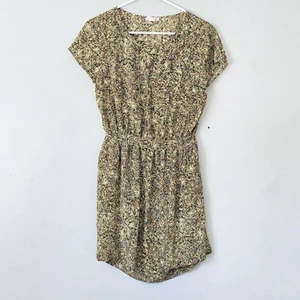 Club Monaco Romper Size 4 Yellow Multicolor 100% Silk Cap Sleeve Cutaway Back - Picture 1 of 7